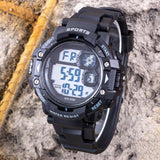 Çocuk Dijital Kol Saati Su Geçirmez Kronometre Takvimli Alarmlı Işıklı Siyah Renk Genç Yetişkin Erkek Saati ST-304382