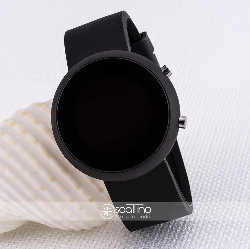Dijital Led Tasarım Siyah Renkli Silikon Kordonlu Unisex Kol Saati ST-303518