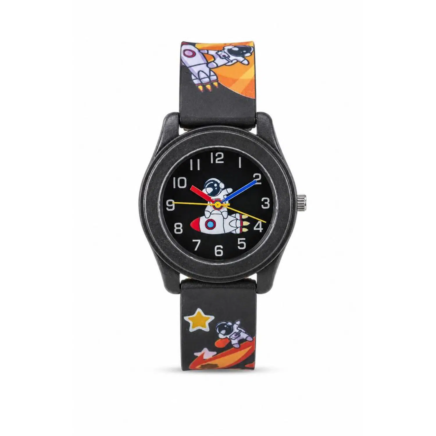 Astronot Desenli Erkek Çocuk Unisex Kol Saati Siyah Rakamlı Saat ST-304426