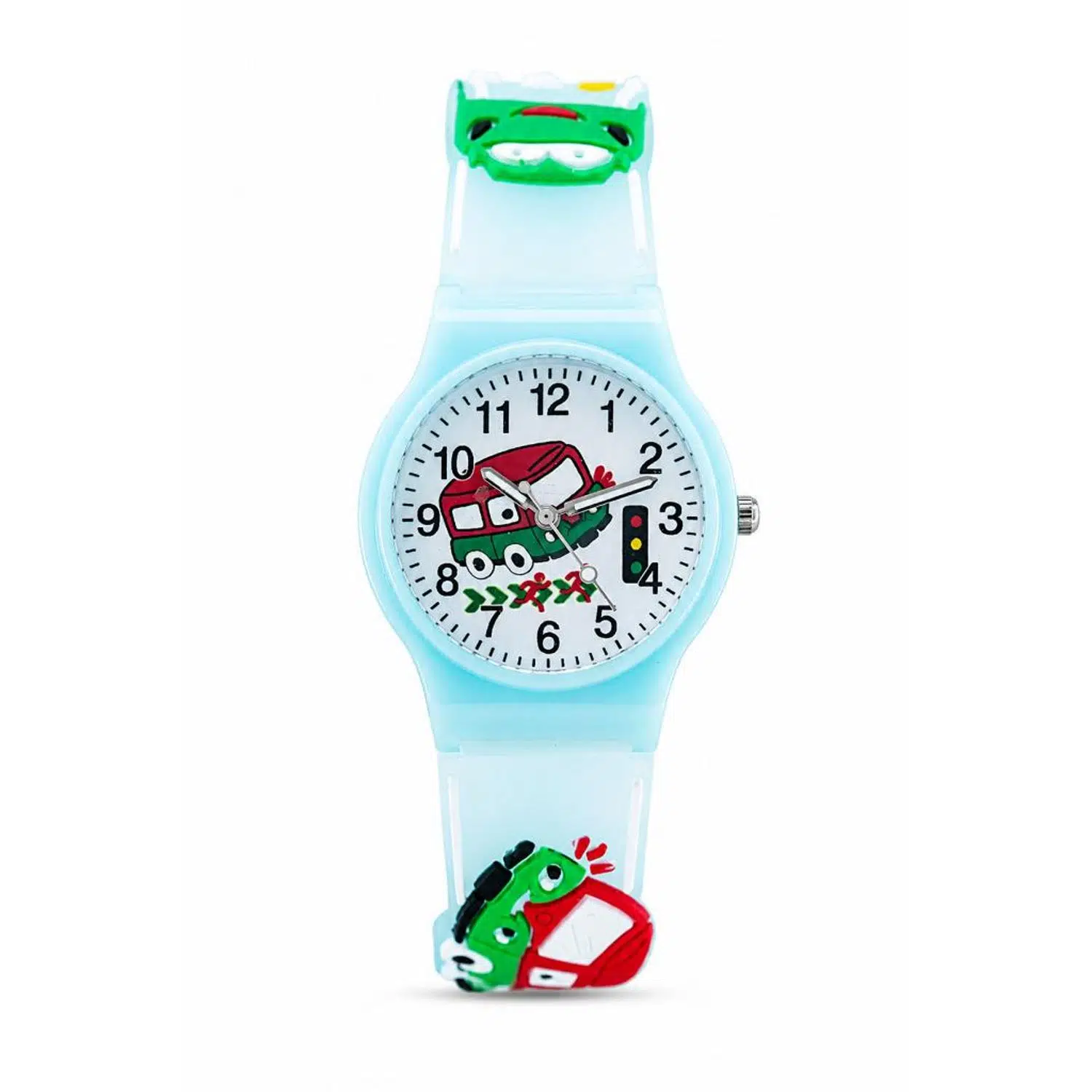 Erkek Çocuk Araba Figürlü Turkuaz Analog Silikon Kordon Kol Saati ST-304438