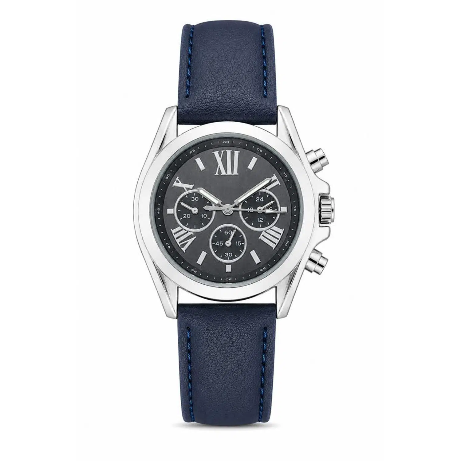 Kadın Kol Saati Lacivert Deri Kordon Roma Rakamlı Analog Kadran ST-304450