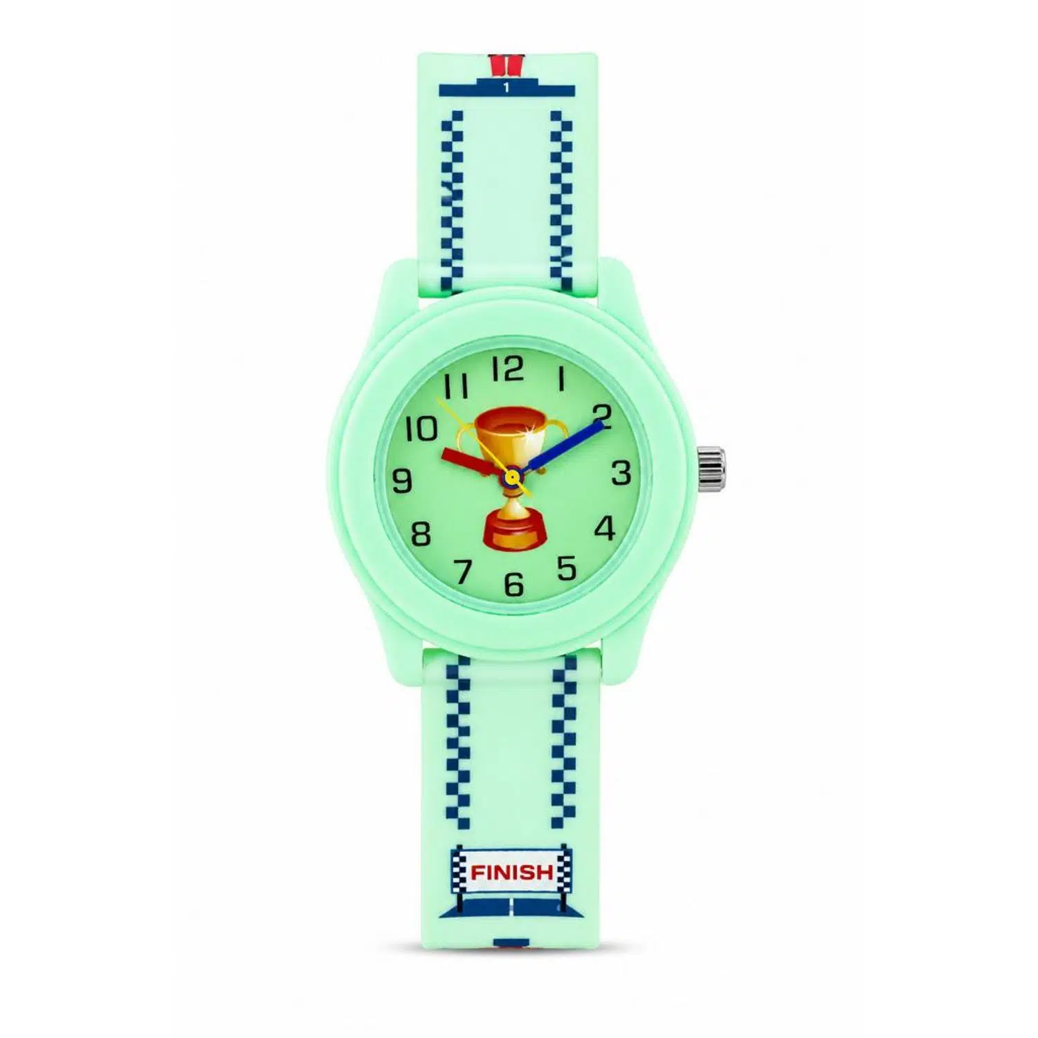 Yarış Temalı Kupa Figürlü Mint Yeşili Kız Erkek Çocuk Kol Saati Analog ST-304424
