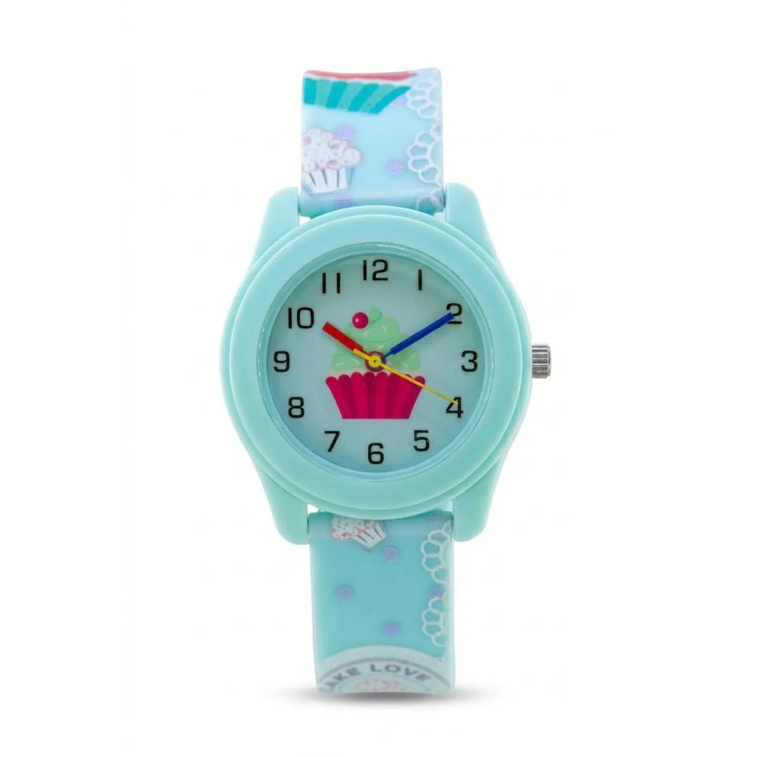 Kız Çocuk Kol Saati Turkuaz Cupcake Desenli Analog ST-304425